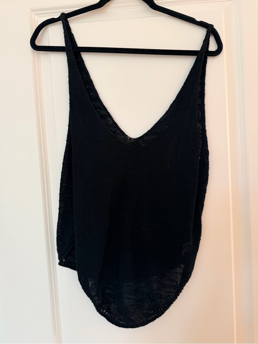 Free People Black V-Neck Knit Tank